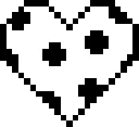 B&W heart fuse bead pattern preview