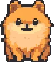 Pomeranian in a sit position fuse bead pattern, 50×50 bead grid