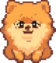 Pomeranian facing forward in the sit position fuse bead pattern, 50×50 bead grid