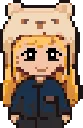 Bear hat girl fuse bead pattern, 50×50 bead grid