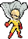 One Punch Man Saitama fuse bead pattern, 50×50 bead grid