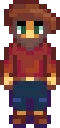 Willy stardew valley fuse bead pattern, 32×32 bead grid